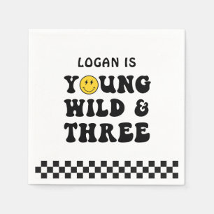 Young Wild and Three Boy 3de verjaardagsfeestje Servet