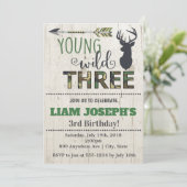 Young Wild and Three Boys 3e Birthday Invitation (Debout devant)