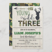 Young Wild and Three Boys 3e Birthday Invitation (Devant / Derrière)