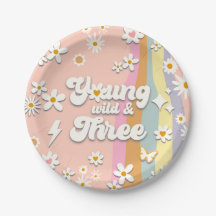 Young Wild and Three Groovy 3rd Birthday Bord