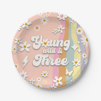 Young Wild and Three Groovy 3rd Birthday Bord