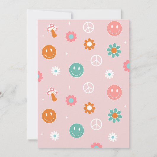 Young Wild and Three Groovy Birthday Invitations Kaart (Achterkant)