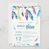 Young Wild and Three // Invitation d'anniversaire (Devant)