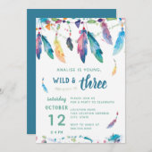 Young Wild and Three // Invitation d'anniversaire (Devant / Derrière)