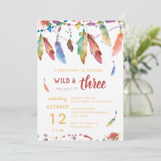 Young Wild and Three // Invitation d'anniversaire (Debout devant)