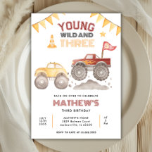 Young Wild And Three Monster Truck 3de verjaardag