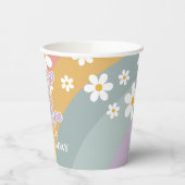 Young Wild and Three Retro Rainbow Paper Cups Papieren Bekers (Links)