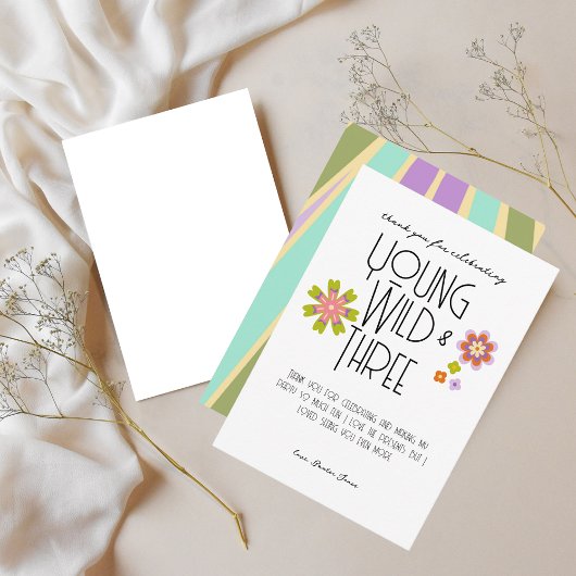 Young, Wild & Drie | B-Day Dankkaart | Cools Bedankkaart