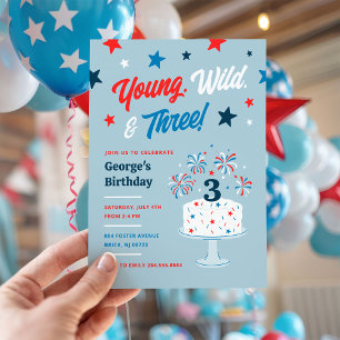Young Wild en drie derde verjaardagsfeestjes Kaart