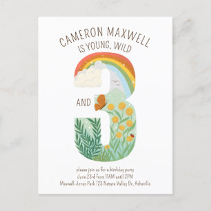 Young Wild en drie Naturen geïnspireerd op verjaar Briefkaart