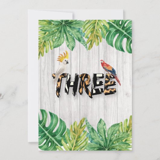 Young Wild en drie Oerwouden 3e verjaardag Kaart (Achterkant)