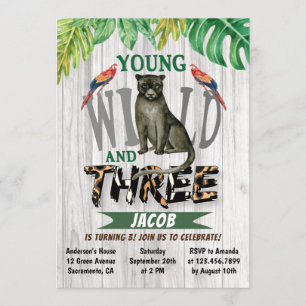 Young Wild en drie Oerwouden 3e verjaardag Kaart