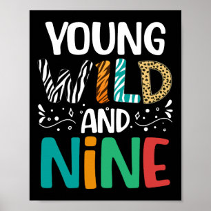 Young Wild en Nine Funny 9e verjaardag 9 jaar oud Poster