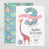 Young Wild et Three Birthday Invitation (Devant / Derrière)