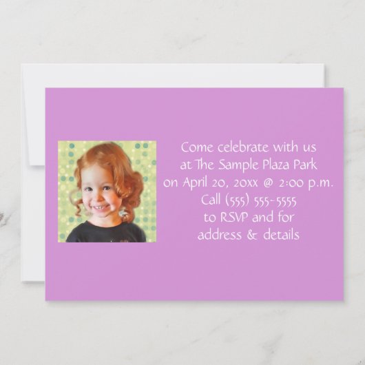 Young, Wild et Three, Invitation d'anniversaire (Dos)