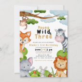 Young Wild et Three Third Birthday Invitation (Devant)