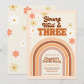 Young Wild et TROIS rétro invitation d'anniversair (Devant / Derrière)