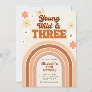 Young Wild et TROIS rétro invitation d'anniversair