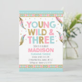 Young Wild & Three Birthday Invitation Wild Party (Debout devant)