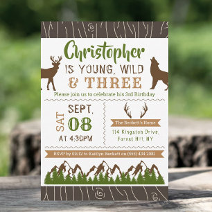 Young Wild & Three Boys Invitations pour le troisi