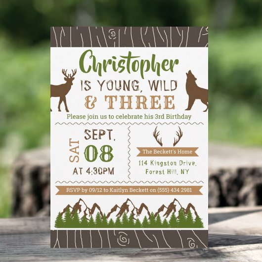 Young Wild & Three Boys Invitations pour le troisi