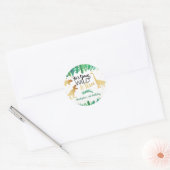 Young Wild & Three Dinosaur Boys Third Birthday Ronde Sticker (Envelop)