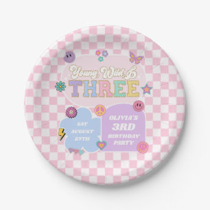 Young Wild & Three Preppy Patch 3e verjaardagsfees Papieren Bordje