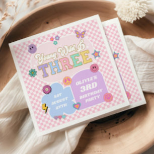 Young Wild & Three Preppy Patch 3e verjaardagsfees Servet