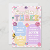 Young Wild Three Preppy Patch 3e verjaardagsfeestj Kaart (Voorkant)