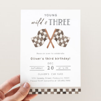 Young Wild & Three Racing 3e Verjaardagsfeestje Kaart