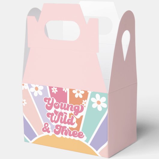 Young Wild Three Retro Sunshine Rainbow Daisy Bedankdoosjes (Open)