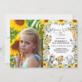 Young Wild & Three Sunflower Safari 3e verjaardag Kaart (Voorkant)