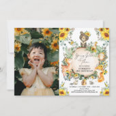 Young Wild & Three Sunflower Woodland Birthday Kaart (Voorkant)