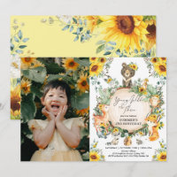 Young Wild & Three Sunflower Woodland Birthday
