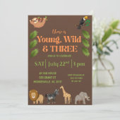 Young Wild & Three Uitnodiging (Staand voorkant)
