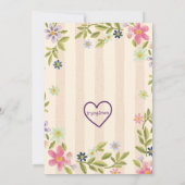 Young, Wild, & Three Wildflower, 3rd birthday  Kaart (Achterkant)