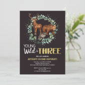 Young Wild Woodland Anniversaire Invitation Garçon (Debout devant)
