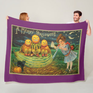 Young Witch's Brew: Pompoen Mannen op Magick Altar Fleece Deken