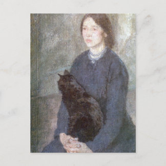 Young Woman Holding Black Cat - Gwen John Briefkaart