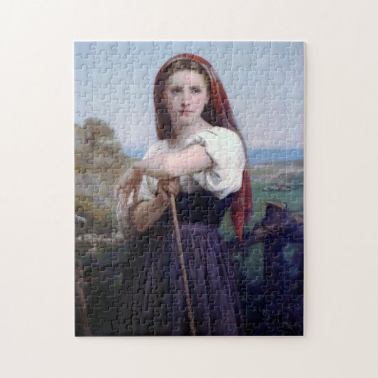 Young Woman Shepherdess, Bouguereau Legpuzzel (Verticaal)