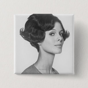 Young Woman Vierkante Button 5,1 Cm