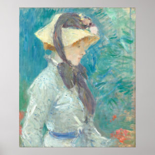 Young Woman w/Straw Pet - Berthe Morisot Fine Art Poster