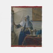 Young Woman Water Pitcher Vermeer Fleece Blanket (Voorkant)