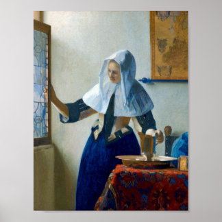 Young Woman with a Water Pitcher by Vermeer Poster