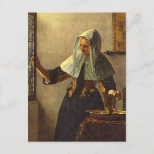 Young Woman with Water Pitcher - Johannes Vermeer Briefkaart