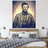 Young Wyatt Earp c. 1870 Canvas Afdruk (Insitu (Slaapkamer))