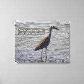 Young Yellow Crowned Heron Inspirerend Quote Canvas Afdruk (Voorkant)