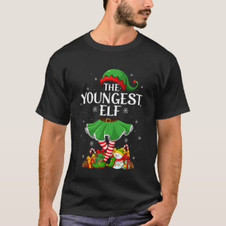 Youngest Elf Christmas Family Elf Squad Xmas Girls T-shirt