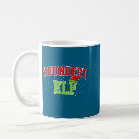 Youngest Elf Christmas Family Matching Group Xmas Koffiemok (Links)