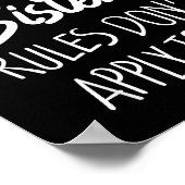 Youngest Sister Shirt Rules Don't Apply To Me Funn Poster (Hoek)